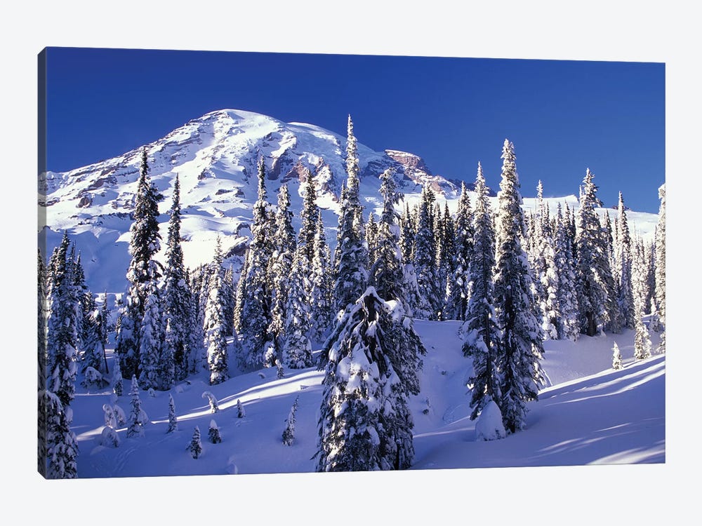Snow-Covered Mountain Landscape, Mount Rainier National Park, Washington, USA 1-piece Canvas Artwork