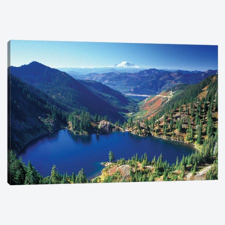 Valley Landscape With Lake Lillian In The Foreground, Alpine Lakes Wilderness, Washington, USA Canvas Print #JJW14} by Jamie & Judy Wild Canvas Print
