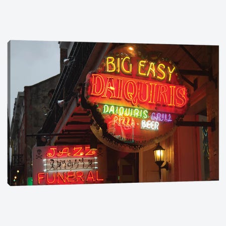 Neon Sign I, Big Easy Daquiris, Bourbon Street, French Quarter, New Orleans, Louisiana, USA Canvas Print #JJW1} by Jamie & Judy Wild Art Print