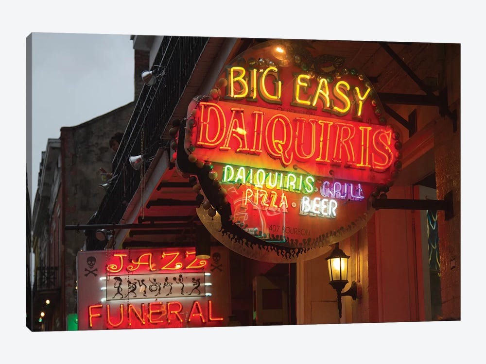 Neon Sign I, Big Easy Daquiris, Bourbon Street, French Quarter, New Orleans, Louisiana, USA by Jamie & Judy Wild 1-piece Canvas Wall Art