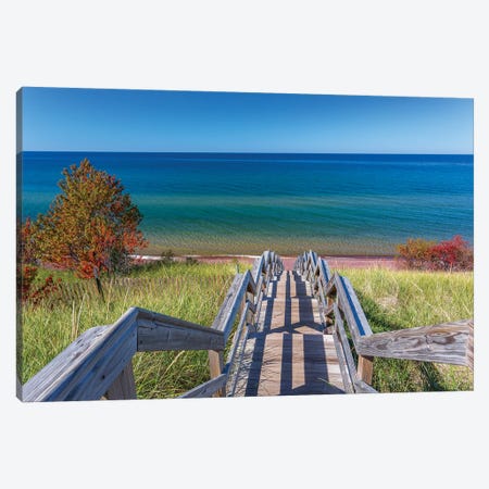 Michigan, Keweenaw Peninsula. Great Sand Bay, trail to beach and Lake Superior Canvas Print #JJW24} by Jamie & Judy Wild Canvas Art