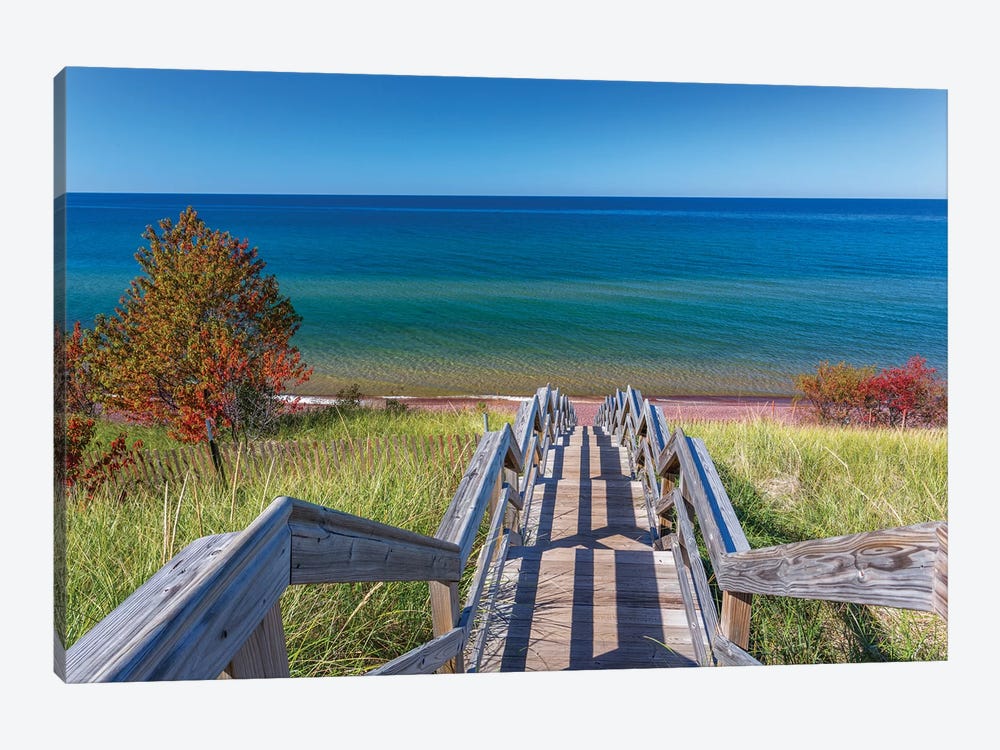 Michigan, Keweenaw Peninsula. Great Sand Bay, trail to beach and Lake Superior by Jamie & Judy Wild 1-piece Canvas Wall Art