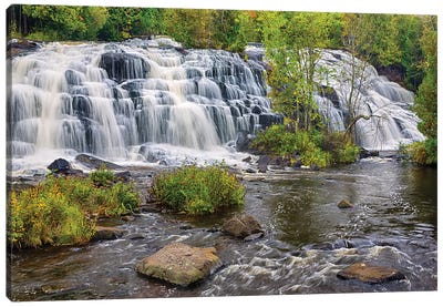 Michigan, Ontonagon County, Bond Falls II Canvas Art Print - Waterfall Art