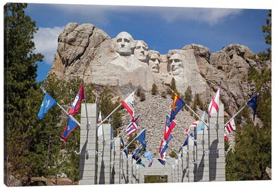 Avenue Of Flags, Grand View Terrace, Mount Rushmore National Memorial, Pennington County, South Dakota, USA Canvas Art Print - Famous Monuments & Sculptures