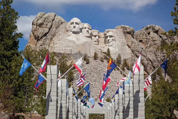 South Dakota: Avenue Of Flags, Grand View Terrace, Mount Rushmore National Memorial, Pennington County, South Dakota, USA by Jamie & Judy Wild
