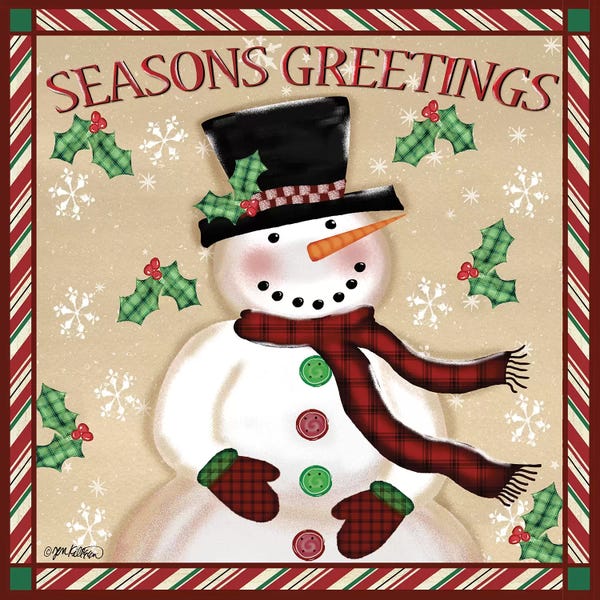 Christmas Signs & Sentiments: Season's Greetings Snowmen I by Jen Killeen
