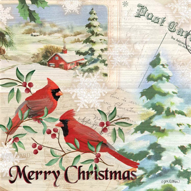 Vintage Christmas Postcard I  Cardinal