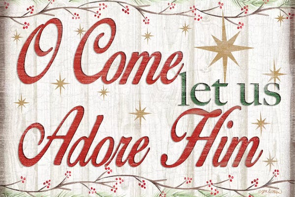 Christmas Signs & Sentiments: Adore Him Holy Night I by Jen Killeen