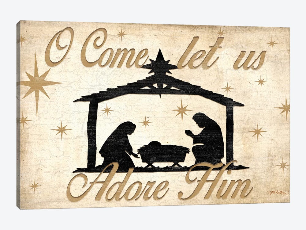 Adore Him Nativity by Jen Killeen 1-piece Canvas Print