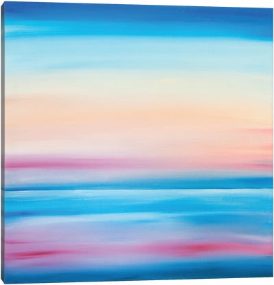 Pink Dusk On The Water Canvas Art Print - Jack Story