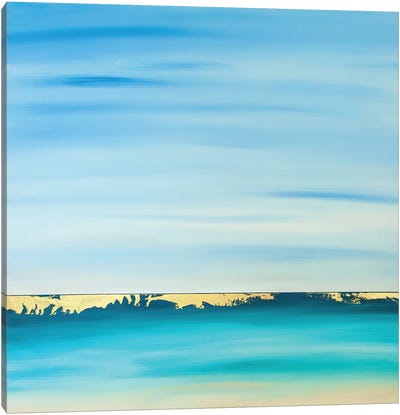 Shimmering Horizon Canvas Art Print - Ocean Blues