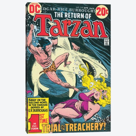 DC Tarzan® No 219 Canvas Print #JKU2} by Joe Kubert Canvas Artwork
