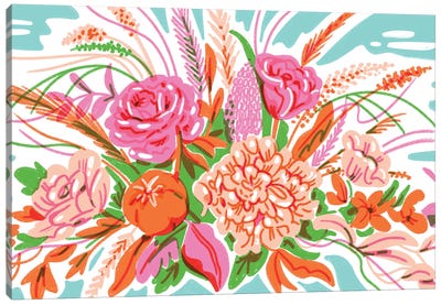 Retro Floral Arrangement Canvas Art Print - Jordan Kay