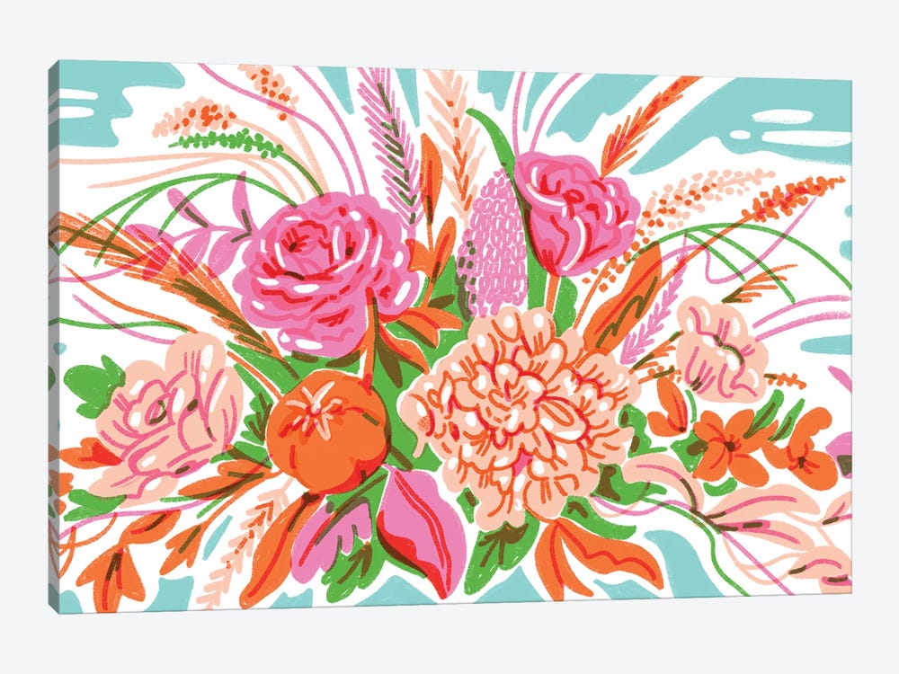Retro Floral Arrangement by Jordan Kay 1-piece Canvas Print