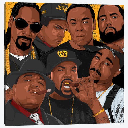 Rap Legends I Canvas Print #JKZ14} by Johnktrz Canvas Art Print