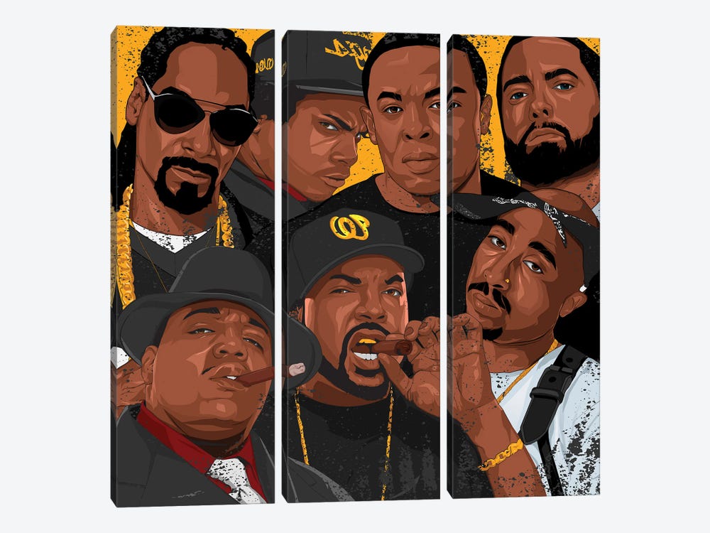 Rap Legends I by Johnktrz 3-piece Canvas Art