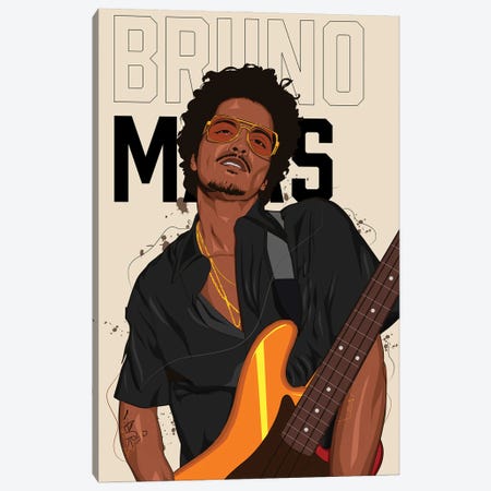 Bruno Mars Canvas Print #JKZ16} by Johnktrz Art Print