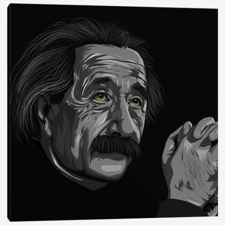Albert Einstein Canvas Print #JKZ19} by Johnktrz Canvas Art