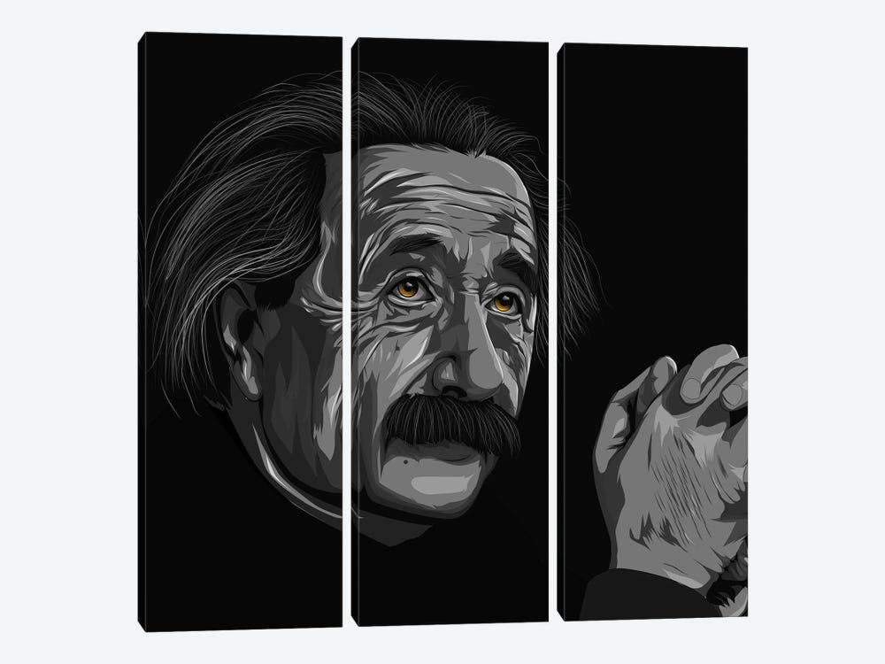 Albert Einstein by Johnktrz 3-piece Art Print