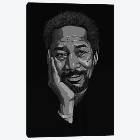 Morgan Freeman Canvas Print #JKZ20} by Johnktrz Art Print