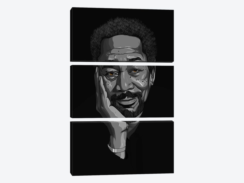 Morgan Freeman by Johnktrz 3-piece Canvas Print