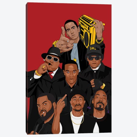 Rap Legends III Canvas Print #JKZ28} by Johnktrz Canvas Print