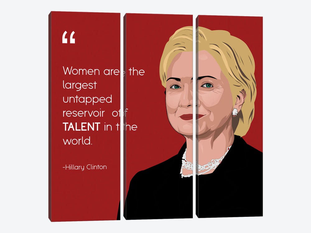 Hillary Clinton by Johnktrz 3-piece Art Print