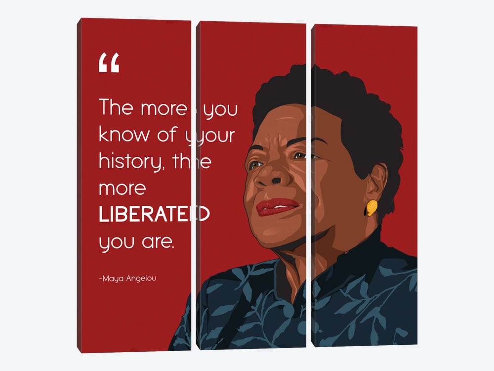 Maya Angelou by Johnktrz 3-piece Canvas Wall Art