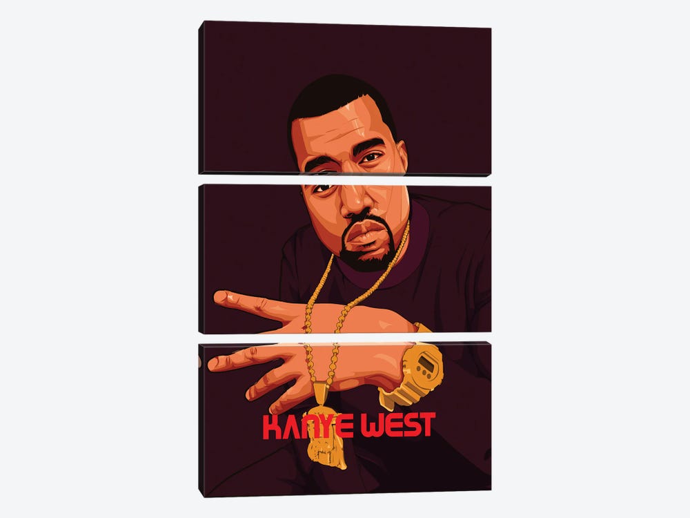 Kanye West by Johnktrz 3-piece Canvas Artwork