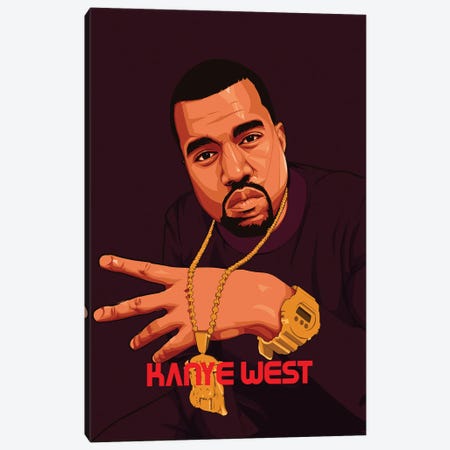 Kanye West Canvas Print #JKZ3} by Johnktrz Canvas Print