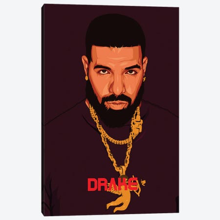 Drake Canvas Print #JKZ4} by Johnktrz Canvas Wall Art