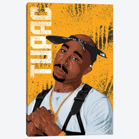 Tupac Shakur Canvas Print #JKZ8} by Johnktrz Canvas Art Print