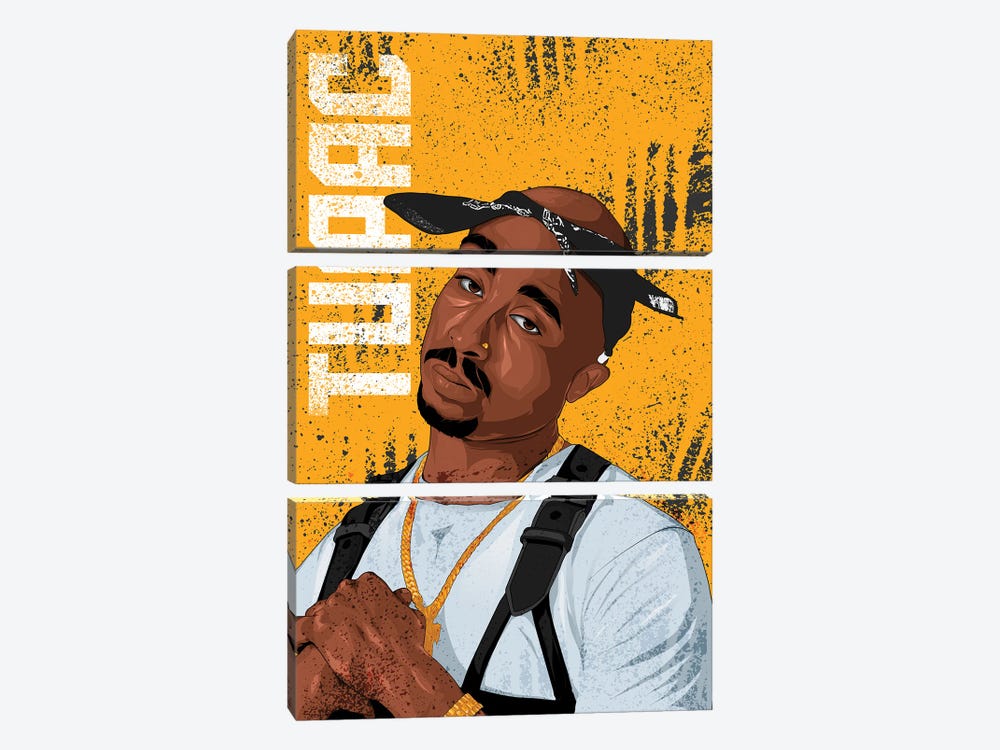 Tupac Shakur by Johnktrz 3-piece Art Print