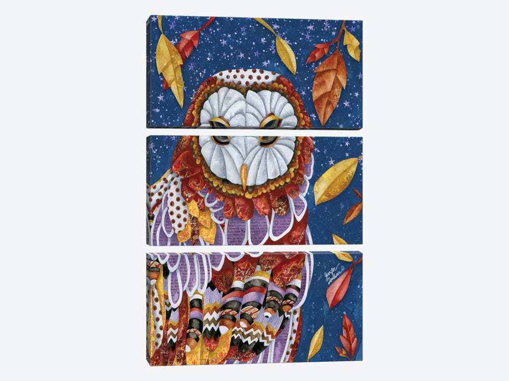 Owl Aura by Jennifer Lambein 3-piece Canvas Artwork
