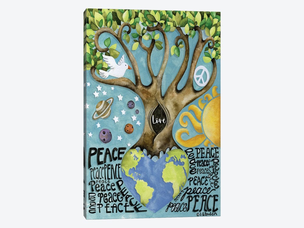 Peace & Love by Jennifer Lambein 1-piece Canvas Art Print