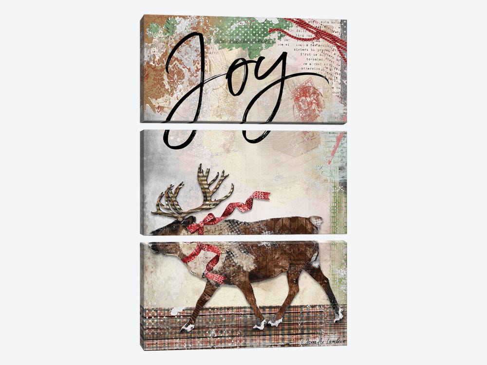 Reindeer Joy by Jennifer Lambein 3-piece Canvas Wall Art