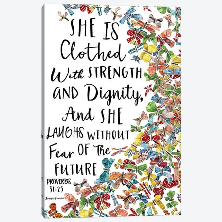 She Is Clothed Butterflies Canvas Print #JLB108} by Jennifer Lambein Canvas Art