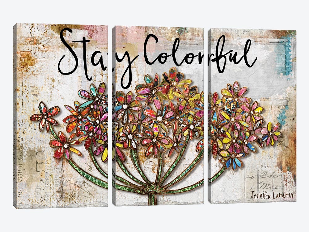 Stay Colorful by Jennifer Lambein 3-piece Art Print