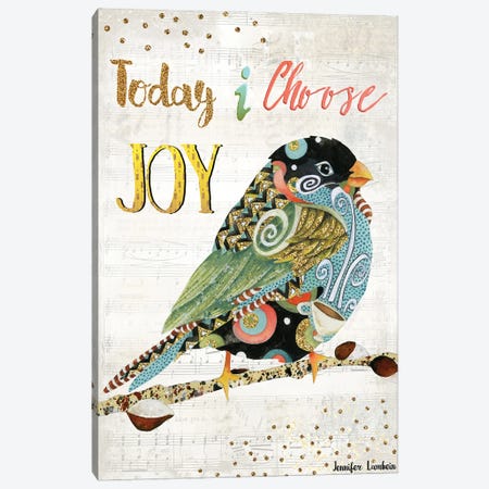 Today I Choose Joy Bird Canvas Print #JLB121} by Jennifer Lambein Canvas Art