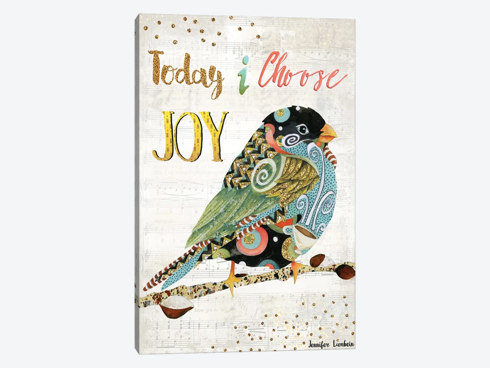 Today I Choose Joy Bird by Jennifer Lambein 1-piece Canvas Artwork