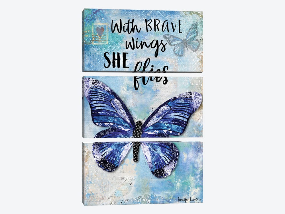 With Brave Wings by Jennifer Lambein 3-piece Canvas Print