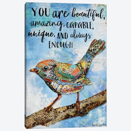 You Are Beautiful Canvas Print #JLB131} by Jennifer Lambein Canvas Print