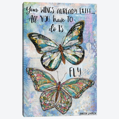 Your Wings Already Exist Canvas Print #JLB134} by Jennifer Lambein Canvas Wall Art
