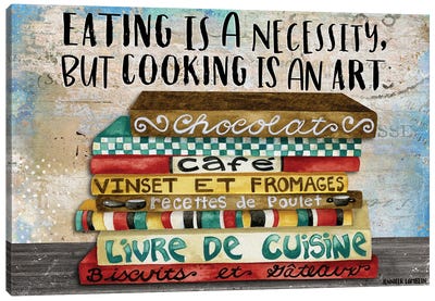 Cooking Is An Art Canvas Art Print - Book Art