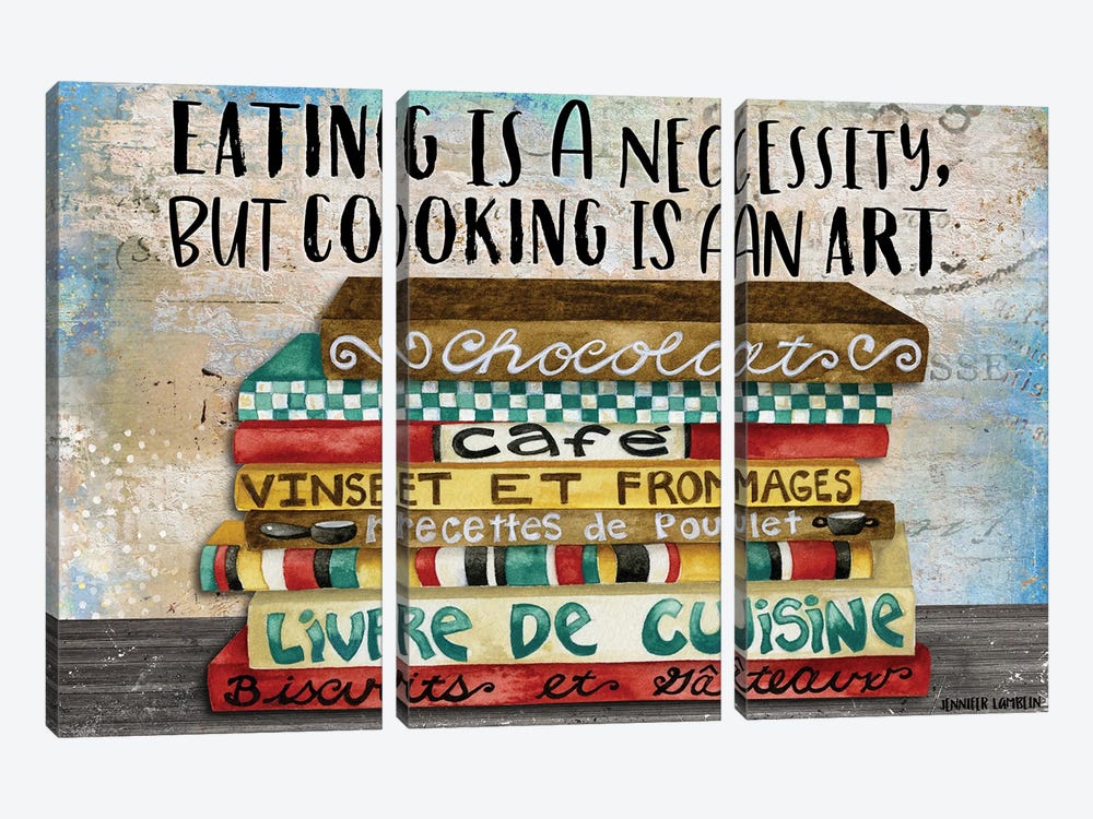Cooking Is An Art by Jennifer Lambein 3-piece Canvas Artwork