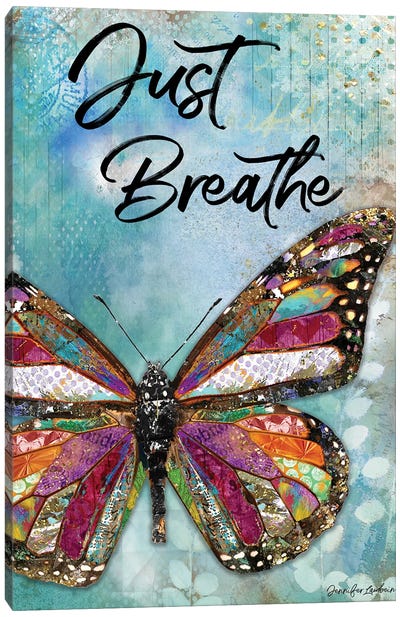 Just Breathe Butterfly Canvas Art Print - Calm Art
