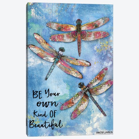 Be Your Own Kind Of Beautiful Butterflies Canvas Print #JLB138} by Jennifer Lambein Art Print
