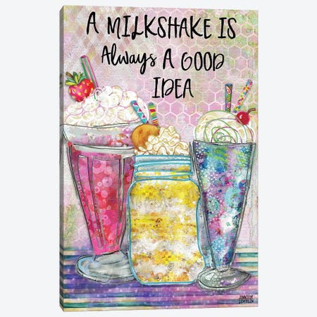 A Milkshake Is Always A Good Idea Canvas Print #JLB139} by Jennifer Lambein Canvas Print