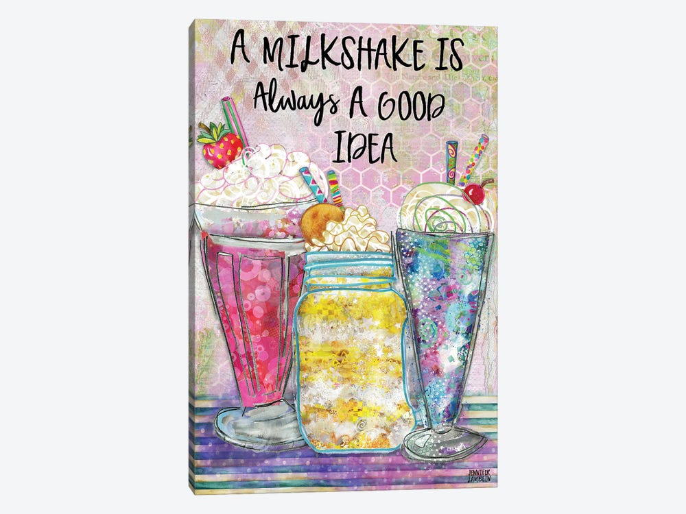 A Milkshake Is Always A Good Idea by Jennifer Lambein 1-piece Canvas Art Print