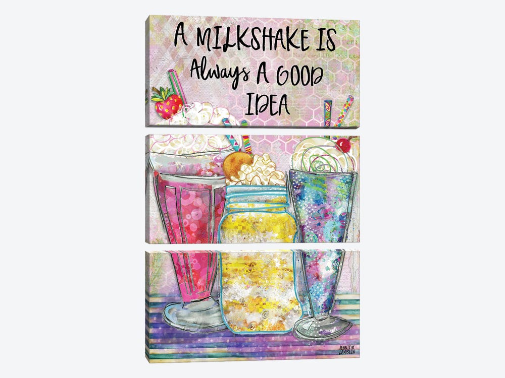 A Milkshake Is Always A Good Idea by Jennifer Lambein 3-piece Canvas Print